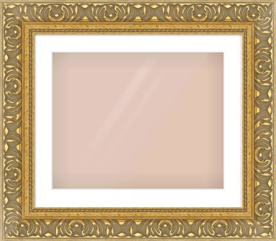 Gold Reverse Frame for 20 × 16in artwork, with Smooth White Single Mount
