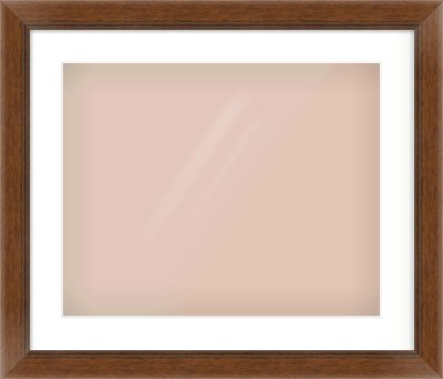 Brown Flat Frame for 20 × 16in artwork, with Smooth White Single Mount