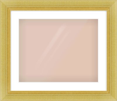 Gold Reverse Frame for 20 × 16in artwork, with Smooth White Single Mount