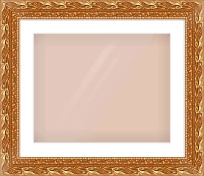 Gold Spoon Frame for 20 × 16in artwork, with Smooth White Single Mount