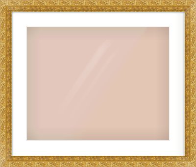 Gold Spoon Frame for 20 × 16in artwork, with Smooth White Single Mount
