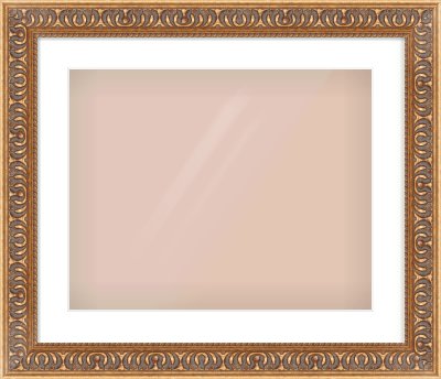 Gold Reverse Frame for 20 × 16in artwork, with Smooth White Single Mount