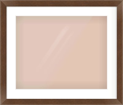 Brown Flat Frame for 20 × 16in artwork, with Smooth White Single Mount