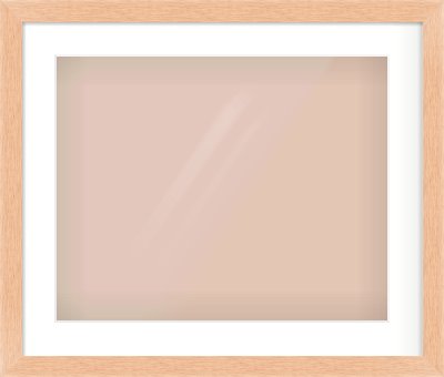 Oak Effect Flat Frame for 20 × 16in artwork, with Smooth White Single Mount