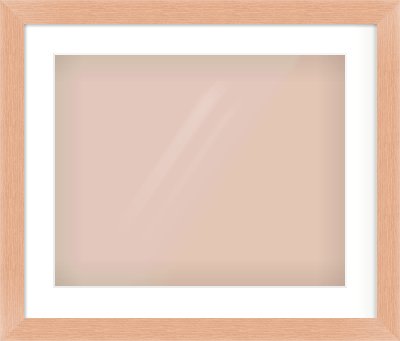 Oak Effect Flat Frame for 20 × 16in artwork, with Smooth White Single Mount