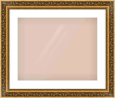 Gold Spoon Frame for 20 × 16in artwork, with Smooth White Single Mount