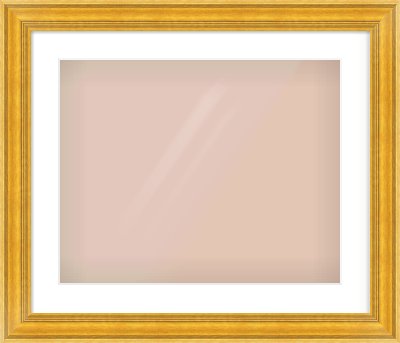 Gold Spoon Frame for 20 × 16in artwork, with Smooth White Single Mount