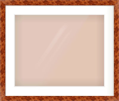 Brown Flat Frame for 20 × 16in artwork, with Smooth White Single Mount