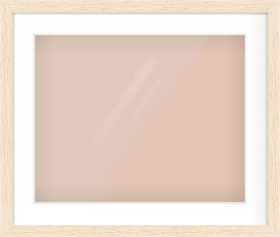 Ivory Flat Frame for 20 × 16in artwork, with Smooth White Single Mount