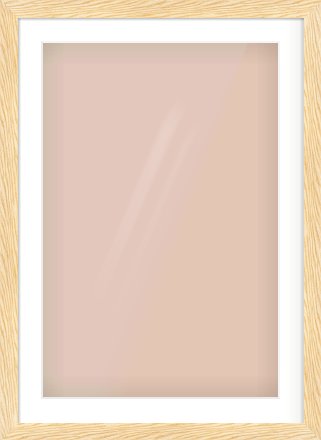 Natural Wood Reverse Frame for 20 × 30in artwork, with Smooth White Single Mount