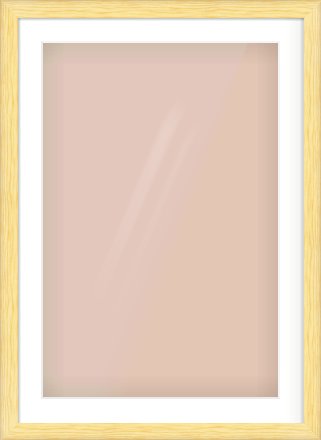 Natural Wood Cushion Frame for 20 × 30in artwork, with Smooth White Single Mount