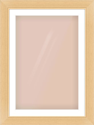 Natural Wood Flat Frame for 20 × 30in artwork, with Smooth White Single Mount