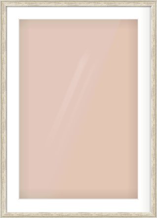 Champagne Silver with Black Sides Cushion Frame for 20 × 30in artwork, with Smooth White Single Mount