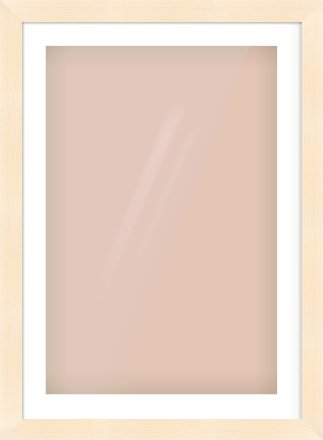 Natural Wood Flat Frame for 20 × 30in artwork, with Smooth White Single Mount