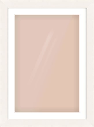 Ivory Flat Frame for 20 × 30in artwork, with Smooth White Single Mount