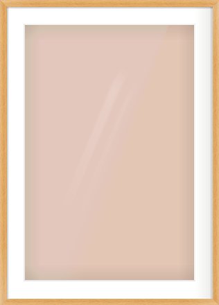 Oak Veneer Flat Frame for 20 × 30in artwork, with Smooth White Single Mount