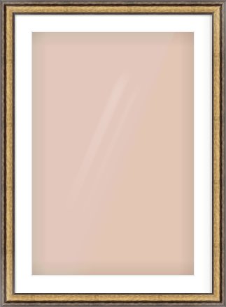 Gold Spoon Frame for 20 × 30in artwork, with Smooth White Single Mount