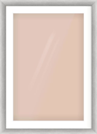 Silver Cushion Frame for 20 × 30in artwork, with Smooth White Single Mount
