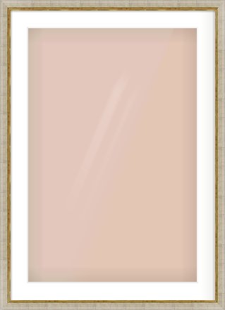 Silver Foil Flat Frame for 20 × 30in artwork, with Smooth White Single Mount