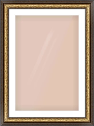 Gold Spoon Frame for 20 × 30in artwork, with Smooth White Single Mount