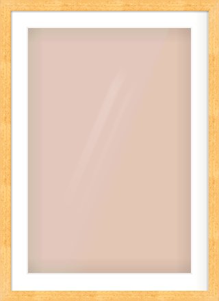 Oak Effect Flat Frame for 20 × 30in artwork, with Smooth White Single Mount