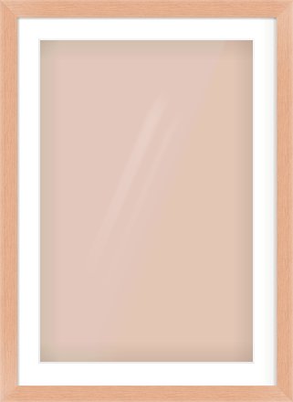 Oak Effect Flat Frame for 20 × 30in artwork, with Smooth White Single Mount