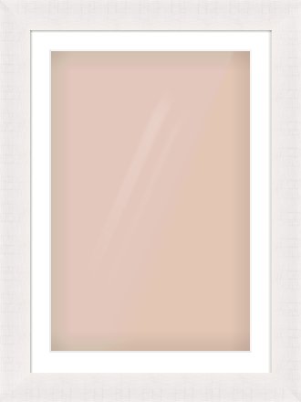 Rough Cut Effect Flat Frame for 20 × 30in artwork, with Smooth White Single Mount