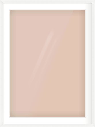 White Wood Grain Flat Frame for 594 × 841mm artwork, with Smooth White Single Mount