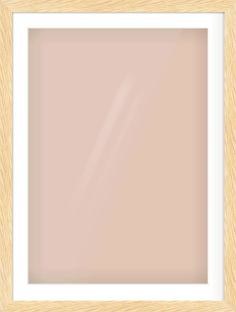 Natural Wood Reverse Frame for 594 × 841mm artwork, with Smooth White Single Mount
