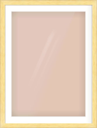 Natural Wood Cushion Frame for 594 × 841mm artwork, with Smooth White Single Mount