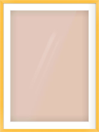 Yellow Paint Flat Frame for 594 × 841mm artwork, with Smooth White Single Mount