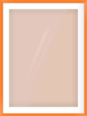 Orange Paint Flat Frame for 594 × 841mm artwork, with Smooth White Single Mount