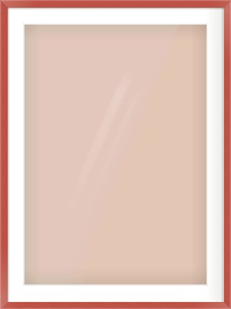Red Paint Flat Frame for 594 × 841mm artwork, with Smooth White Single Mount