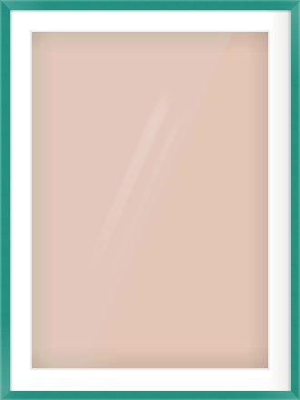 Green Paint Flat Frame for 594 × 841mm artwork, with Smooth White Single Mount