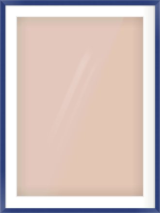 Blue Paint Flat Frame for 594 × 841mm artwork, with Smooth White Single Mount