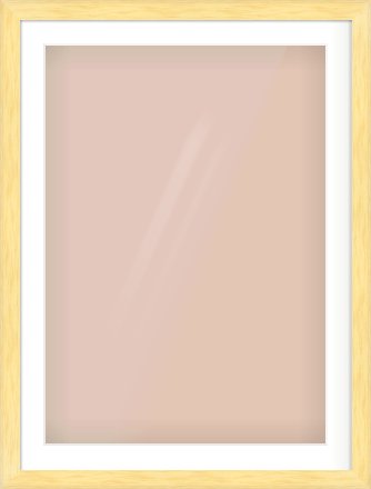 Natural Wood Stepped Flat Frame for 594 × 841mm artwork, with Smooth White Single Mount
