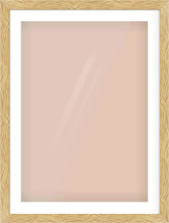Natural Wood Flat Frame for 594 × 841mm artwork, with Smooth White Single Mount