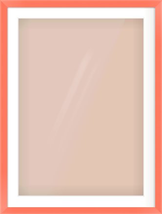 Orange Paint Flat Frame for 594 × 841mm artwork, with Smooth White Single Mount