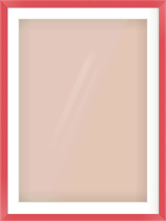 Red Paint Flat Frame for 594 × 841mm artwork, with Smooth White Single Mount