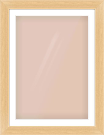 Natural Wood Flat Frame for 594 × 841mm artwork, with Smooth White Single Mount