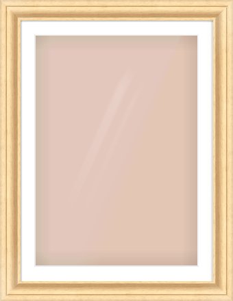 Natural Wood Scoop Frame for 594 × 841mm artwork, with Smooth White Single Mount