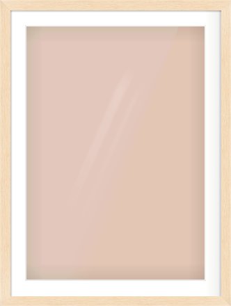 Natural wood Flat Frame for 594 × 841mm artwork, with Smooth White Single Mount