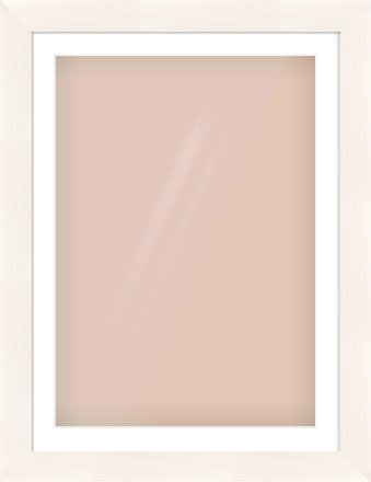 Ivory Driftwood Flat Frame for 594 × 841mm artwork, with Smooth White Single Mount