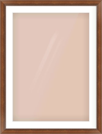 Brown Flat Frame for 594 × 841mm artwork, with Smooth White Single Mount