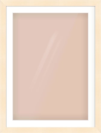 Natural Wood Flat Frame for 594 × 841mm artwork, with Smooth White Single Mount