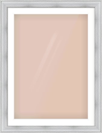 Brushed Silver Cushion Frame for 594 × 841mm artwork, with Smooth White Single Mount