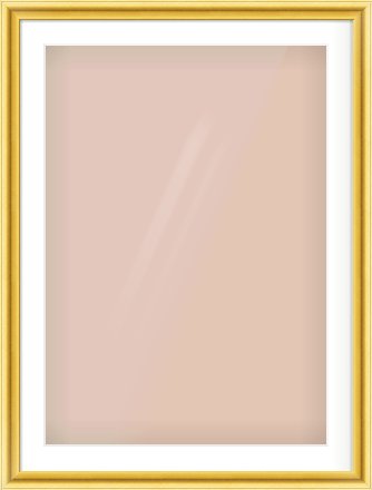 Gold Cushion Frame for 594 × 841mm artwork, with Smooth White Single Mount
