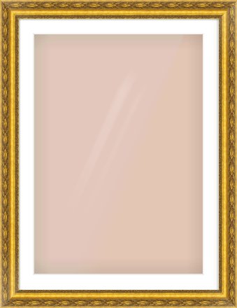 Gold Spoon Frame for 594 × 841mm artwork, with Smooth White Single Mount