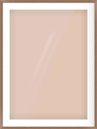 Walnut Flat Frame for 594 × 841mm artwork, with Smooth White Single Mount