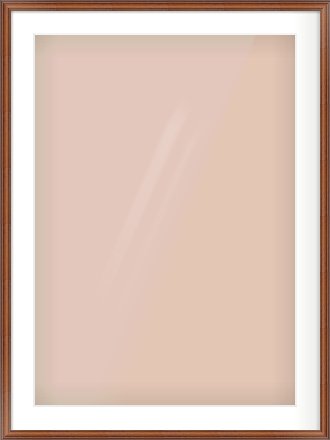 Brown Cushion Frame for 594 × 841mm artwork, with Smooth White Single Mount